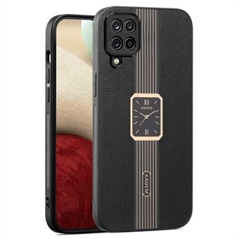 KADEM for Samsung Galaxy A12-etui, elektroplatering med PU-skinn + TPU + akryltelefondeksel.