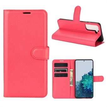 Litchi Grain Wallet Stand Lærbeskyttende telefondeksel til Samsung Galaxy S21 5G