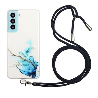 Marmor Mønster Justerbar Lanyard Design Fleksibel TPU Deksel til Samsung Galaxy S21 5G