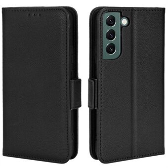 For Samsung Galaxy S21 4G/5G-PU-lær Litchi tekstur Lommebok Case Foldbar stativ Telefondeksel for beskyttelse