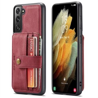 JEEHOOD Detachable Case for Samsung Galaxy S21 4G/5G Wallet Function Leather Coated TPU RFID Blocking Mobile Phone Shell