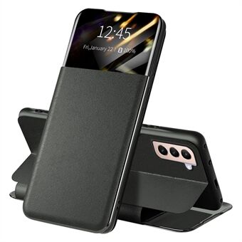 For Samsung Galaxy S21 4G / 5G Beskyttende telefonveske med Stand PU-skinnkortholder Deksel til telefonstativ