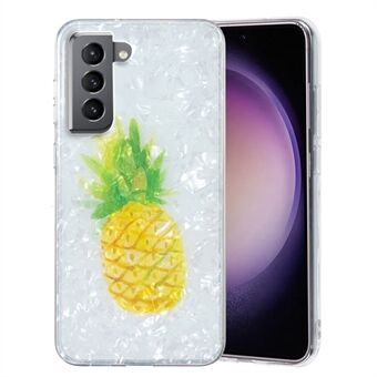 For Samsung Galaxy S21 5G / S21 4G TPU telefondeksel IMD Marble Flower Shell Pattern Telefondeksel