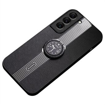 KADEM for Samsung Galaxy S21 4G / S21 5G Etui med akryl+TPU+PU-lær Ring Kickstand Telefondeksel.