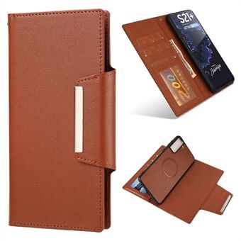 PU Leather Wallet Smartphone Shell-deksel med avtakbar indre TPU-deksel til Samsung Galaxy S21 Ultra 5G