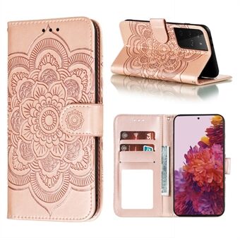 Impressum Mandala Flower Wallet Lærdeksel til Samsung Galaxy S21 Ultra 5G Stand