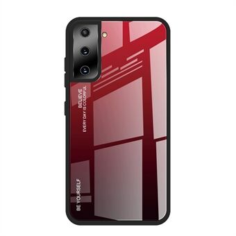 TPU Edge + Color Gradient Pattern Herdet glassveske til Samsung Galaxy S21 Plus 5G