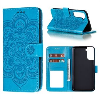 Impressum Mandala Flower Leather Protector Cover til Samsung Galaxy S21 + 5G Stand