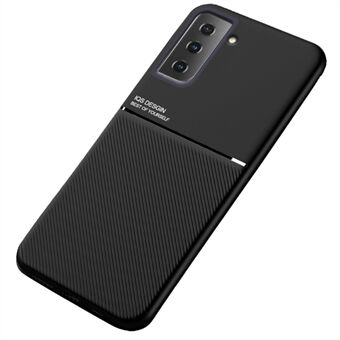 Innebygd metallplate, fallsikkert deksel med PU-skinn og TPU-telefondeksel for Samsung Galaxy S21 5G