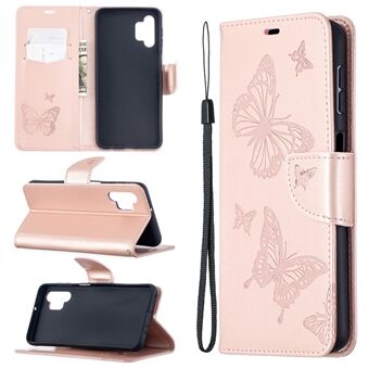 For Samsung Galaxy A32 5G Imprint Butterflies Wallet Stand Flip Leather Phone Shell