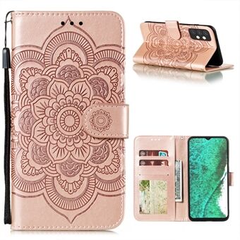 Imprint Mandala Flower Stand Leather Flip Shell for Samsung Galaxy A32 5G Deksel