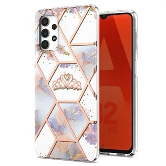 Blomstermønster 2,0 mm IMD IML galvanisk marmordeksel Shell TPU-telefondeksel for Samsung Galaxy A32 5G / M32 5G