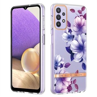 Slankt fallsikkert blomsterbrevdesign IML IMD galvanisering, mykt TPU-telefondeksel for Samsung Galaxy A32 5G / M32 5G