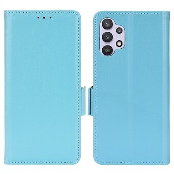 Telefondeksel i PU-skinn dobbel magnetisk lås Litchi Texture- Stand lommebokveske beskytter for Samsung Galaxy A32 5G / M32 5G