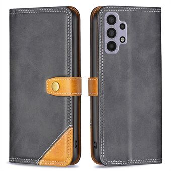 BINFEN FARGE for Samsung Galaxy A32 5G/M32 5G BF Leather Series-8 telefonveske 12 stil doble sømlinjer Skjøting PU- Stand Kortspordeksel