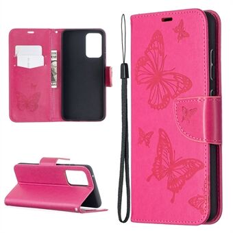 For Samsung Galaxy A52 4G/5G / A52s 5G Imprint Butterflies Stand Flip Leather Phone Shell