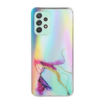 Marmormønsterpreget laserdesign Anti Scratch TPU-deksel Mobiltelefondekselbeskytter for Samsung Galaxy A52 4G/5G / A52s 5G