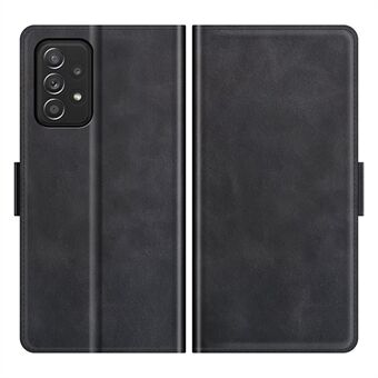 Anti-slipp lommebokdesign Dobbel magnetisk lås Flip Folio PU-lærtelefonveske med Stand for Samsung Galaxy A52 4G/5G/A52s 5G - Svart