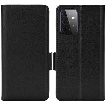 Dobbel magnetlås Litchi Texture PU- Stand Lommebok telefonveske Shell for Samsung Galaxy A52s 5G/A52 5G/A52 4G