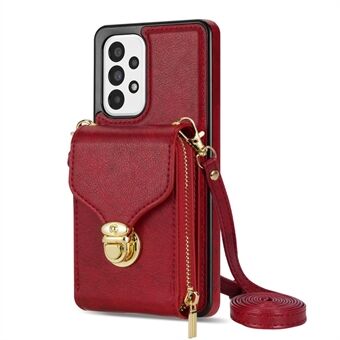 Crossbody-telefondeksel for Samsung Galaxy A52 4G / 5G / A52s 5G, PU-skinn + TPU-glidelåskortholder Kickstand-deksel