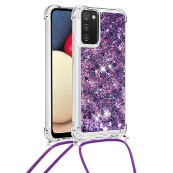 Quicksand Design TPU-telefonveske med justerbar skulderrem til Samsung Galaxy A02s (US versjon) / (EU-versjon)