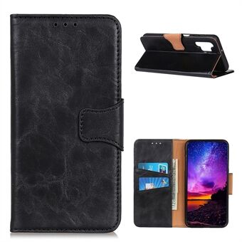 Folio Flip Wallet Design Crazy Horse Skin Split Leather Phone Cover Shell for Samsung Galaxy A32 4G (EU-versjon)