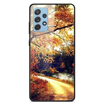 For Samsung Galaxy A32 4G (EU-versjon) Mønsterutskrift Design Telefonveske Hard PC Herdet glass Bakside + Myk TPU støtdempende beskyttelsesdeksel