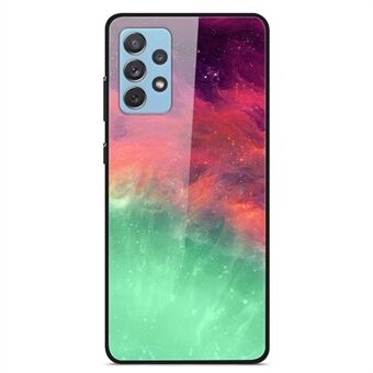 For Samsung Galaxy A32 4G (EU-versjon) Mønsterutskrift Design Telefonveske Hard PC Herdet glass Bakside + Myk TPU støtdempende beskyttelsesdeksel