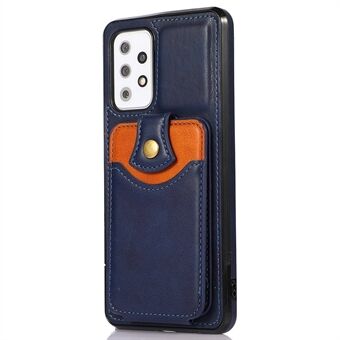 For Samsung Galaxy A32 4G (EU-versjon) PU-skinnbelagt TPU-deksel Kickstand-telefondeksel med vertikal flip-kortlomme