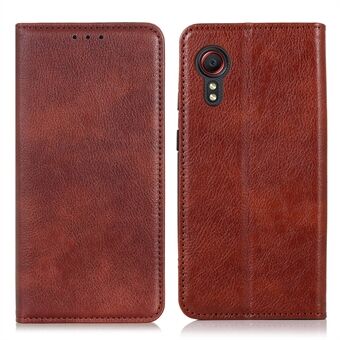 Autoabsorbert Litchi Texture Split Leather Wallet Stand Deksel til Samsung Galaxy Xcover 5