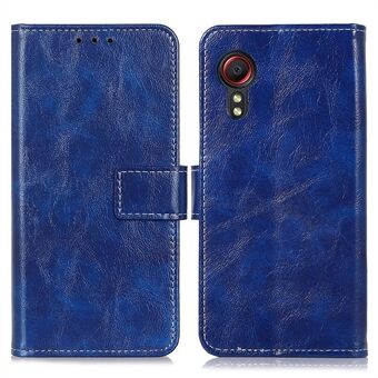 Vintage Crazy Horse Texture lommebokstativ Stand til Samsung Galaxy Xcover 5/Xcover 5s