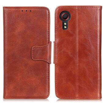 Stand Design Crazy Horse Texture Split Leather Protector Cover for Samsung Galaxy Xcover 5