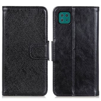 For Samsung Galaxy A22 5G (EU-versjon) Beskyttende telefonveske Støtsikkert flip-foliodeksel Nappa Texture Split Leather Phone Shell med Stand