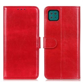 Crazy Horse Texture Leather Wallet Stand Cellphone Shell Case for Samsung Galaxy A22 5G (EU-versjon)