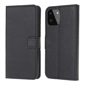 Folio Flip Wallet Design Litchi Texture Leather Protective Case for Samsung Galaxy A22 5G (EU-versjon)