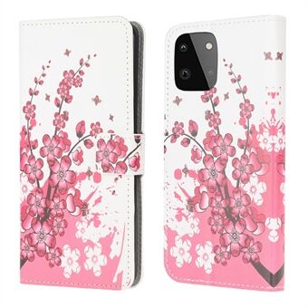 Full beskyttelse Lommebok Designmønster Utskrift Stand Beskyttelsesveske med Stand for Samsung Galaxy A22 5G (EU-versjon)