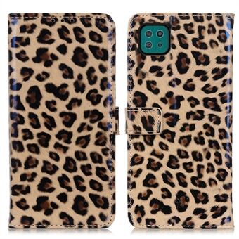 Full beskyttelse Leopard Skin Leather Phone Protector Lommebokdesign Mobiltelefondeksel for Samsung Galaxy A22 5G (EU-versjon)