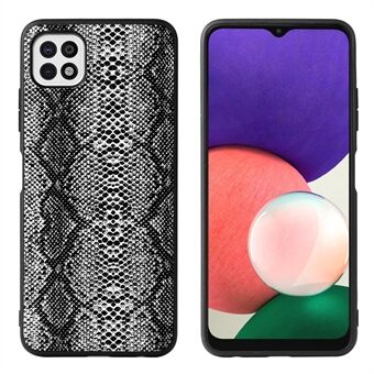 Anti-drop Stilig PU-skinnbelagt PC + TPU Hybrid-deksel Telefonskall for Samsung Galaxy A22 5G (EU-versjon)