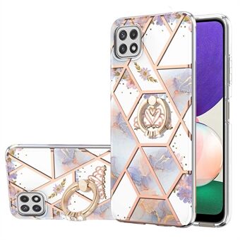 For Samsung Galaxy A22 5G (EU-versjon) IMD Design Marmormønster Myk TPU telefondekselveske med Ring