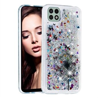 Anti- Scratch telefondeksel Glitter Quicksand TPU-mønsterutskrift telefondeksel for Samsung Galaxy A22 5G (EU-versjon)