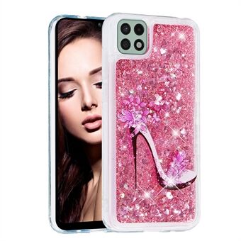 Anti- Scratch telefondeksel Glitter Quicksand TPU-mønsterutskrift telefondeksel for Samsung Galaxy A22 5G (EU-versjon) - Høy