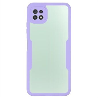 PET-skjermbeskytter + Akryl-bakpanel + TPU-rammetelefondeksel Full beskyttelsesskall for Samsung Galaxy A22 5G (EU-versjon)