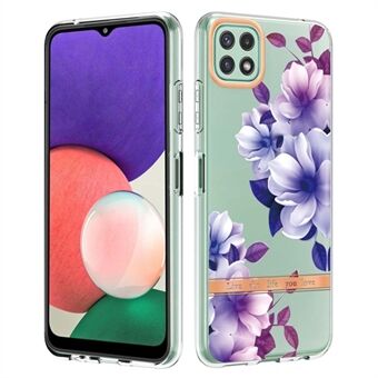 LB5 Series Flower Letter Design TPU-telefondeksel for Samsung Galaxy A22 5G (EU-versjon) Galvanisering IMD IML Anti Scratch beskyttelsesdeksel