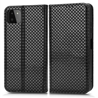 For Samsung Galaxy A22 5G (EU-versjon) Grid Texture PU-skinn sammenleggbart Stand Magnetisk autoabsorbert lommebokdeksel til mobiltelefon