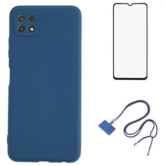 WANLONFENG RB1-serien for Samsung Galaxy A22 5G (EU-utgaven) Etui i TPU med skjermbeskyttelsesfilm + snor