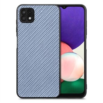 For Samsung Galaxy A22 5G (EU-versjon) Anti- Scratch karbonfiber tekstur telefonveske PU-skinnbelagt PC+TPU Anti-slipp mobiltelefondeksel