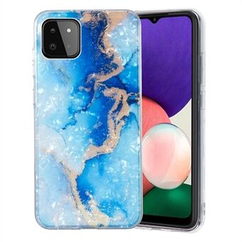 For Samsung Galaxy A22 5G (EU-versjon) telefondeksel Marmorblomstskallmønster IMD-telefon TPU-deksel