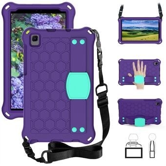 Honeycomb Texture Støtsikker EVA Armor Protective Case med 360 roterende Stand og skulderstropp for Samsung Galaxy Tab A7 Lite 8,7-tommers SM-T220 (Wi-Fi) / SM-T225