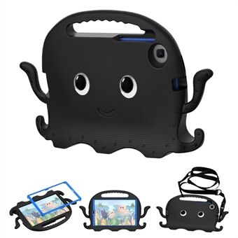 For Samsung Galaxy Tab A7 Lite 8,7-tommers SM-T220/SM-T225 Cute Cartoon Octopus EVA nettbrettetui Pennspor Design Anti-dråpedeksel med håndtak og skulderstropp