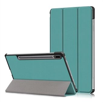 Tri-fold Stand Design vanlig PU-skinn nettbrettetui Shell Protector for Samsung Galaxy Tab S7 FE T736/Tab S7 Plus/Tab S8+